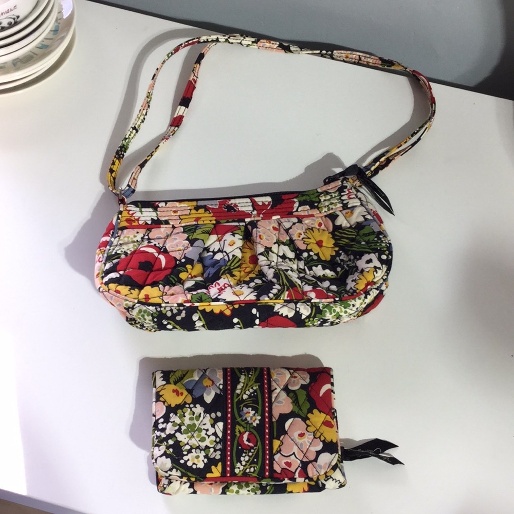 Vera Bradley poppy fields purse and wallet combo